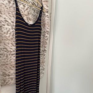 Long navy stripped dress